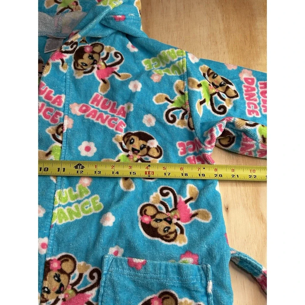 St. Eve Swim Girls Hula Dance Monkey Hooded Cover Up Robe Size L 10/12 Tropical